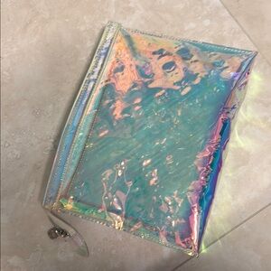 Clear iridescent clutch